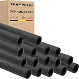 AWM Trampolin Schaumstoff 100 cm Schaumstoffrohre Schaumstoffpolster Stangenschutz Made in EU (Anthrazit, 12 Stück)