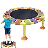 Trampolin – kleines Trampolin, rundes Sprungbett für den Innenhof, faltbares Fitness-Trampolin, maximale Traglast 75 kg, kleines, leises Fitness-Körperübungs-Sprungbett für Kinder und Erwachsene,