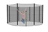 XIUWOUG Sicherheitsnetz Ersatznetz für Trampolin Ø 244 305 366 427 cm, Gartentrampolin Ersatznetz für 6/8 Stangen, Netz außenliegend, Ersatzteil reißfest, UV-beständig,Schwarz,244 cm（8FT）~6 stangen