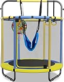 TCTCAO Kindertrampolin, Outdoor-Trampolin für Kinder, Geeignet für Kinder von 3 bis 8 Jahren, Geeignet für Indoor und Outdoor, mit Sicherheitsnetz, Schaukel, 1.45 * 1.7M Gewicht 50 kg