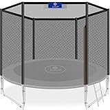 KESSER® Trampolin Ersatznetz Sicherheitsnetz UV-beständig Trampolinnetz Trampolinschutz | einfache Montage | Eingangstür mit Reißverschluss | aus hochwertigen Materialien, 244cm (6 Stangen)