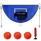 Trampolin Basketballkorb, Abreißrand zum Eintauchen TrampolinBasketballaufsatz mit Mini Basketbällen TrampolinZubehör für Kinder Erwachsene Innen und Außenbereich