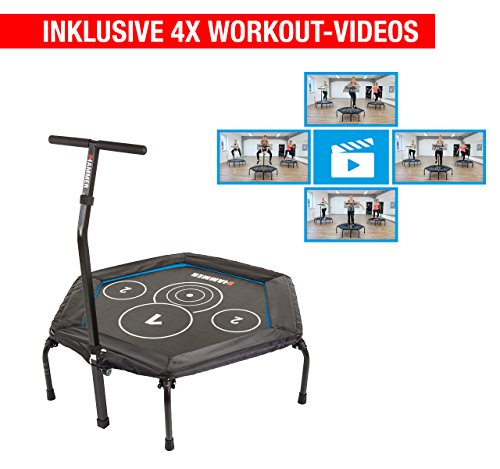 Jump Sprungfläche, Fitness-Trampolin kg 130 Hammer Workout-Videos!, leistungsstark inklusive 98 bis cm Benutzergewicht »Trampolin Cross 4
